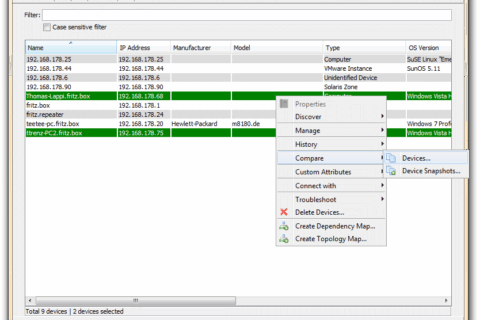 CompareDevices Compare devices from within our network documentation solution JDisc Discovery