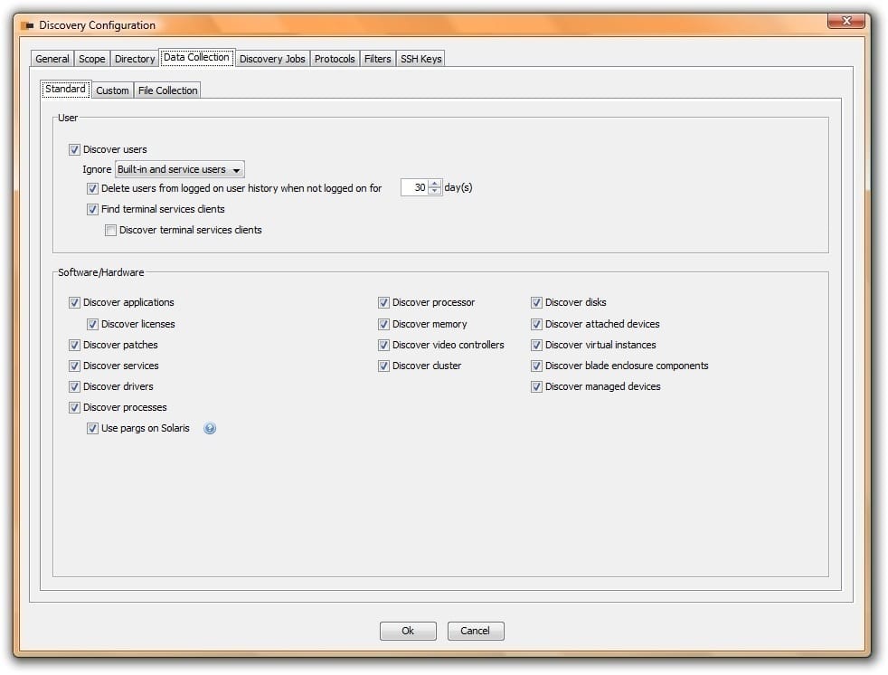 DiscoverySettingsDataCollection Network Documentation - Configure the data collection