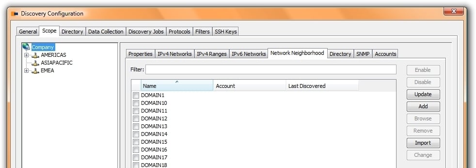 Configuring Windows domains for the network documentation scan Configuring Windows domains for the network documentation scan