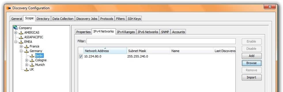 IPv4 Network Configuration configure the ping sweep for IPv4 networks