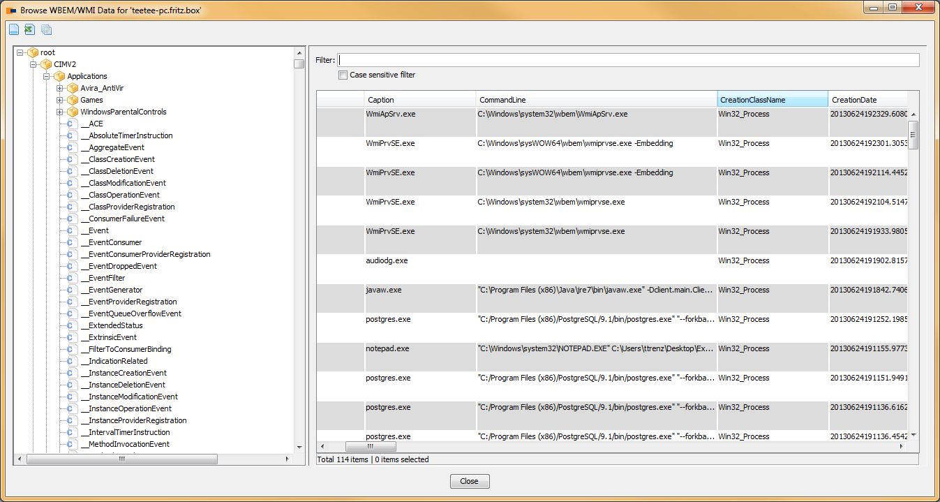 WBEM/WMI Browser - JDisc Network Discovery WBEM/WMI Browser