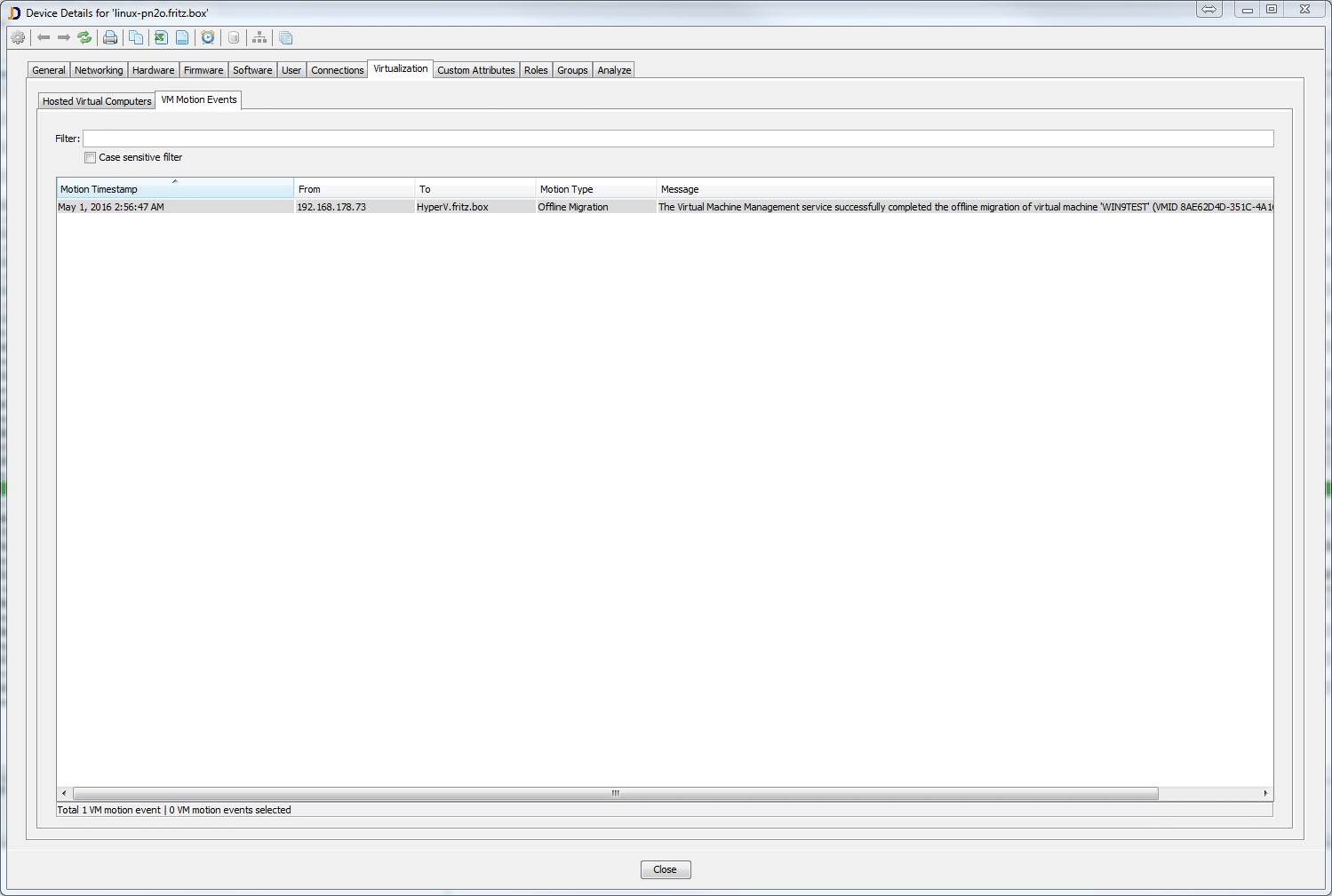 vmotionevent - JDisc Network Discovery vmotionevent