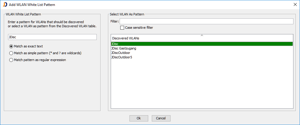 AddFilter - JDisc Network Discovery add wlan filter