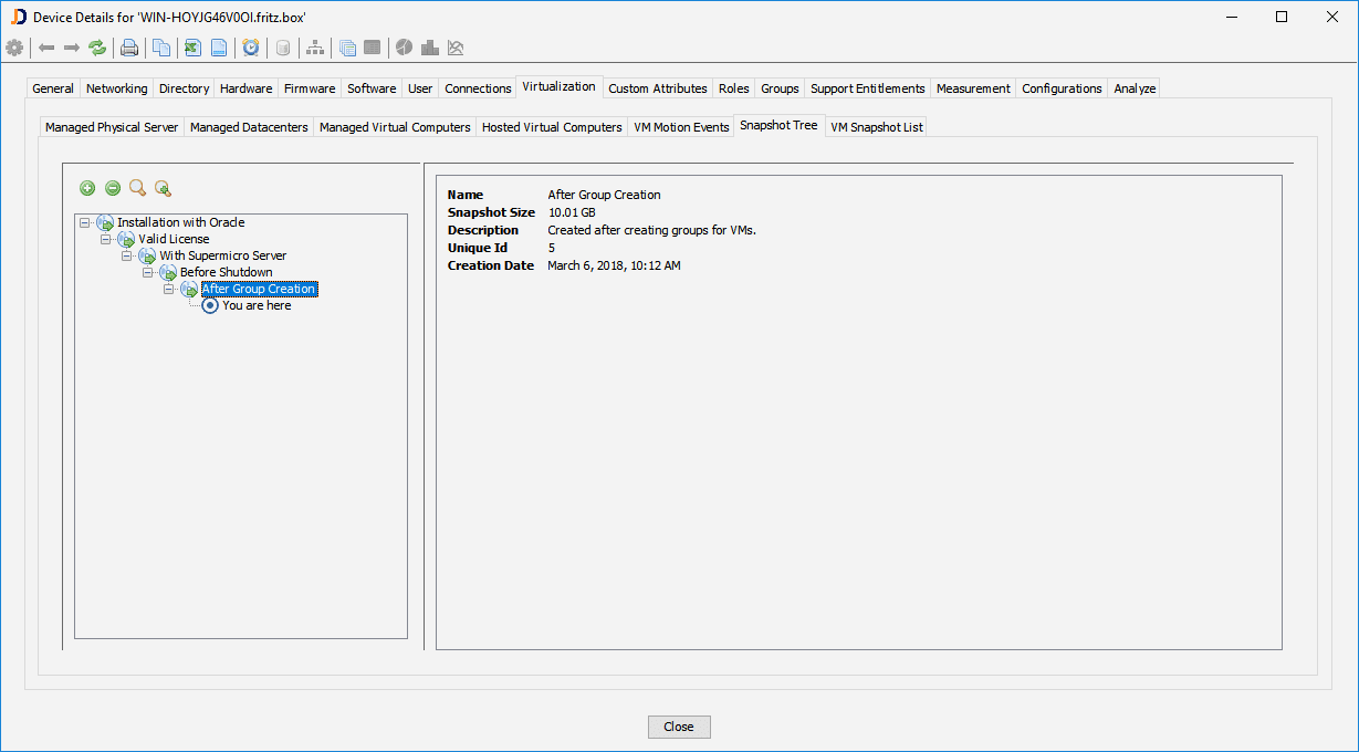 VMware Snapshots (hierarchy)