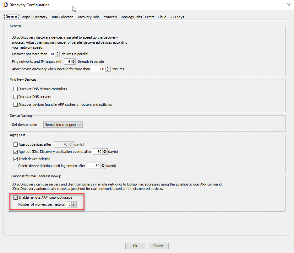 Enable ARP jump host usage