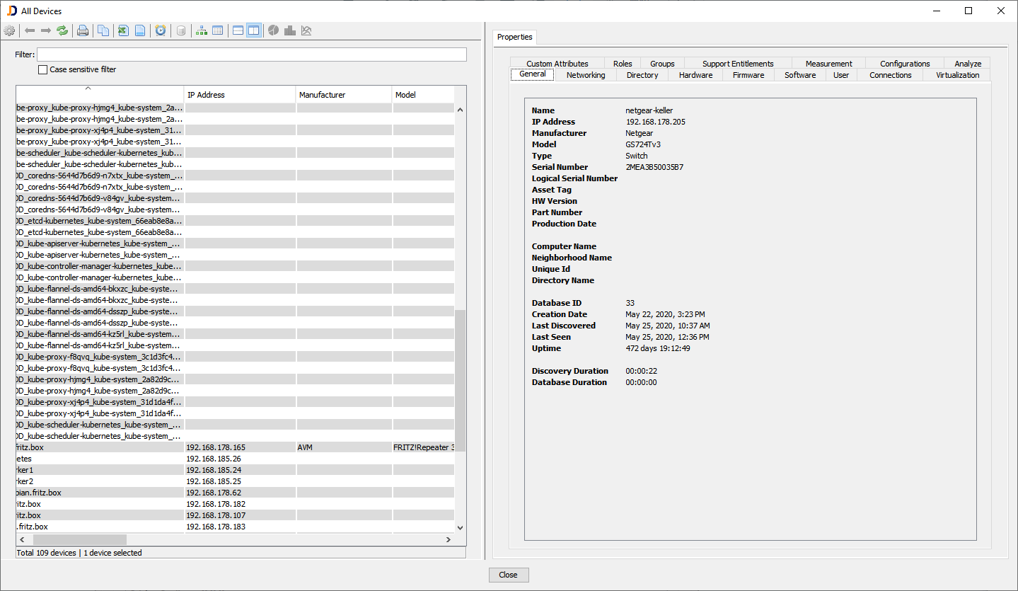 Device report split vertically