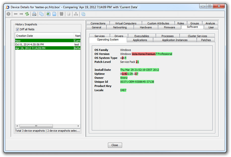 ScalarReportDiffs - JDisc Network Discovery keep track of changes
