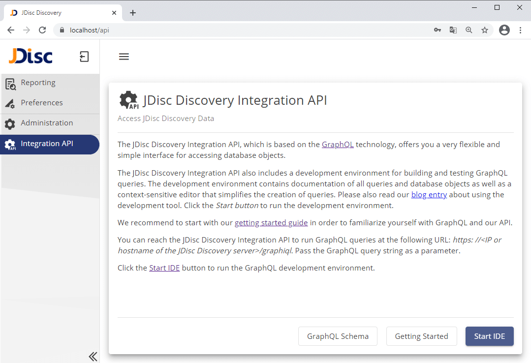 integration-api - JDisc Network Discovery integration api