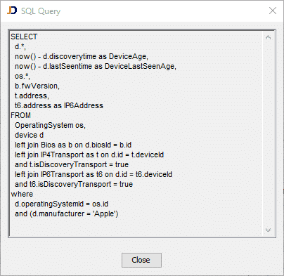 sql-query - JDisc Network Discovery SQL Query