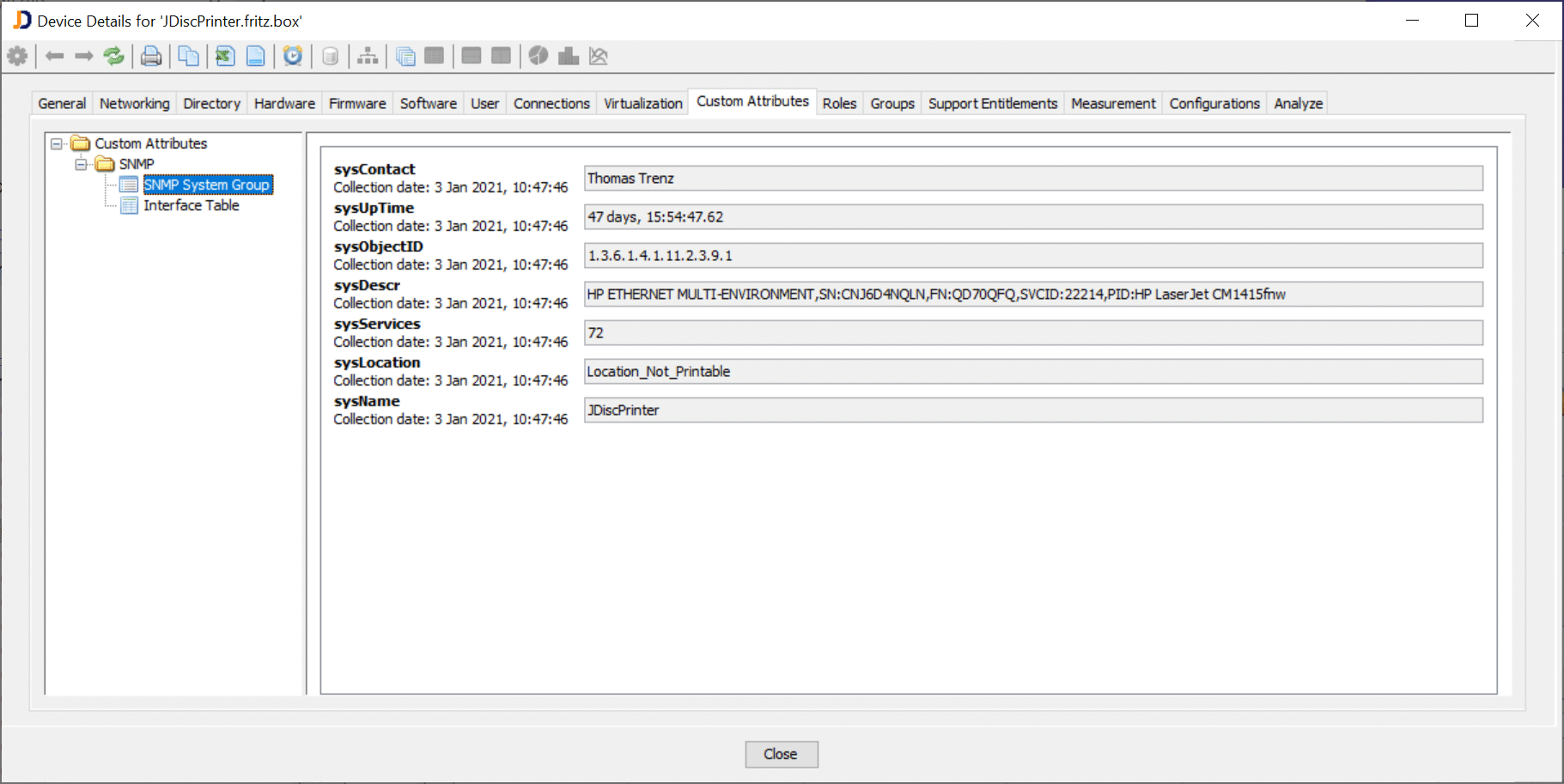 The actual result after the scan