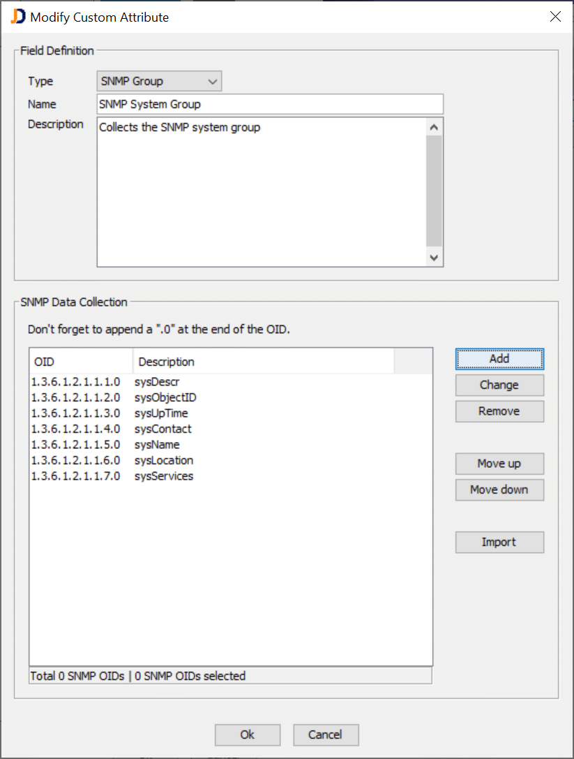 Adding SNMP scalar Values