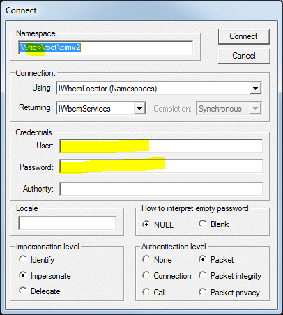 WbemTestConnect - JDisc Network Discovery WbemTestConnect