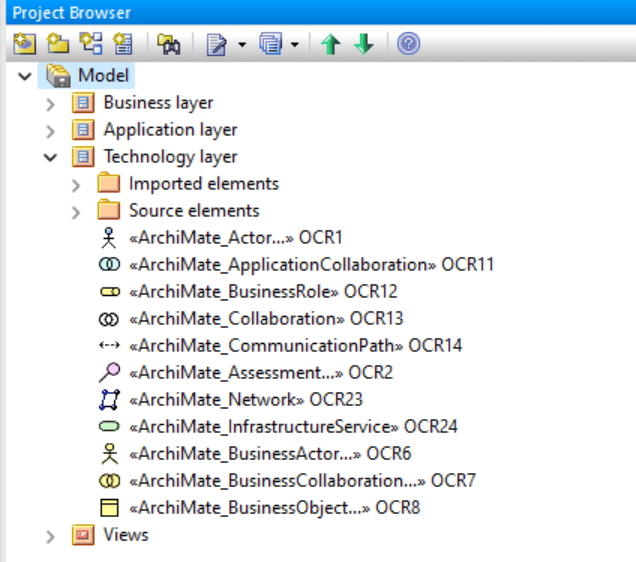 Example of data in Enterprise Architect repository