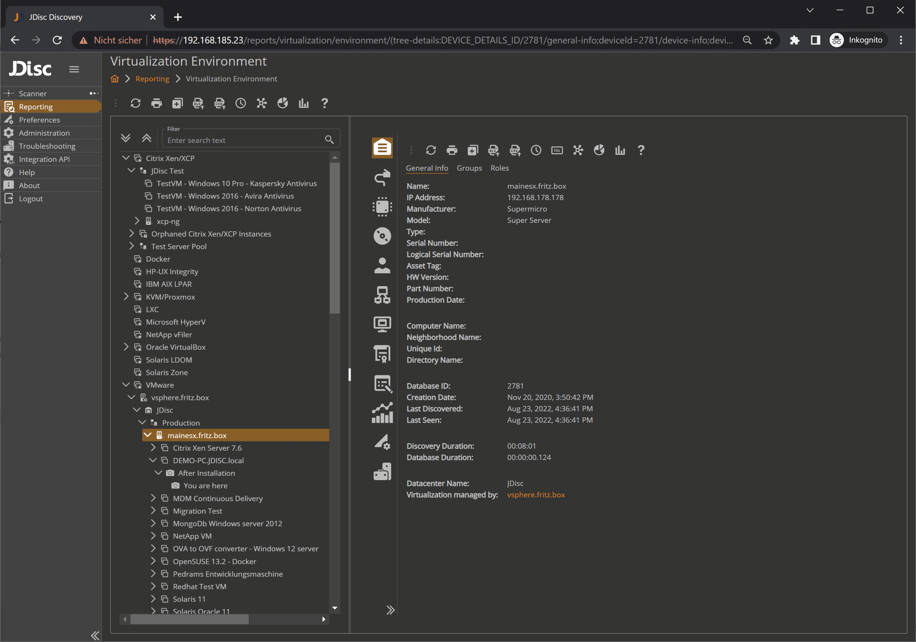 Virtualization - JDisc Network Discovery Virtualization