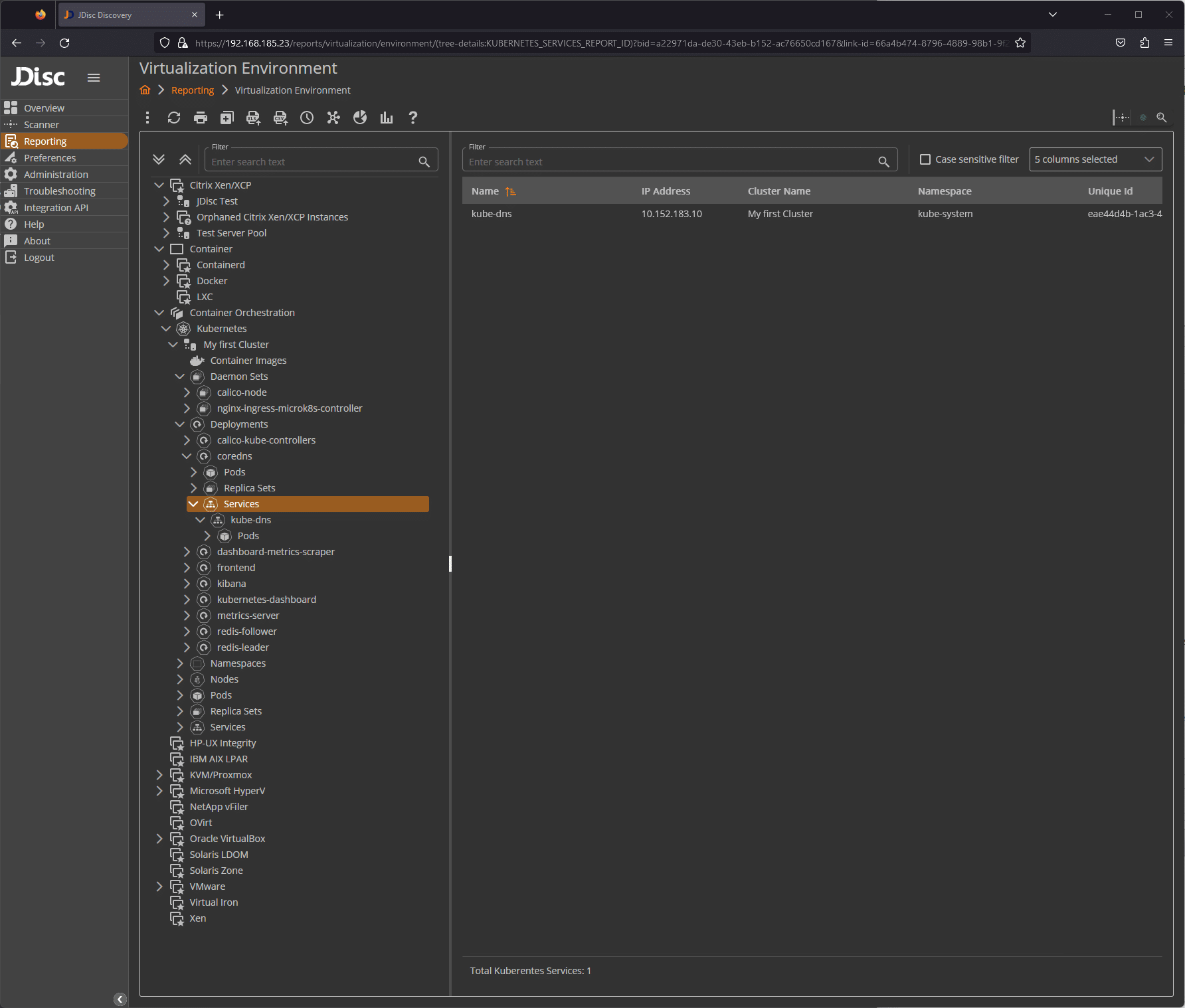 VirtualizationExplorer - JDisc Network Discovery Reporting of the data
