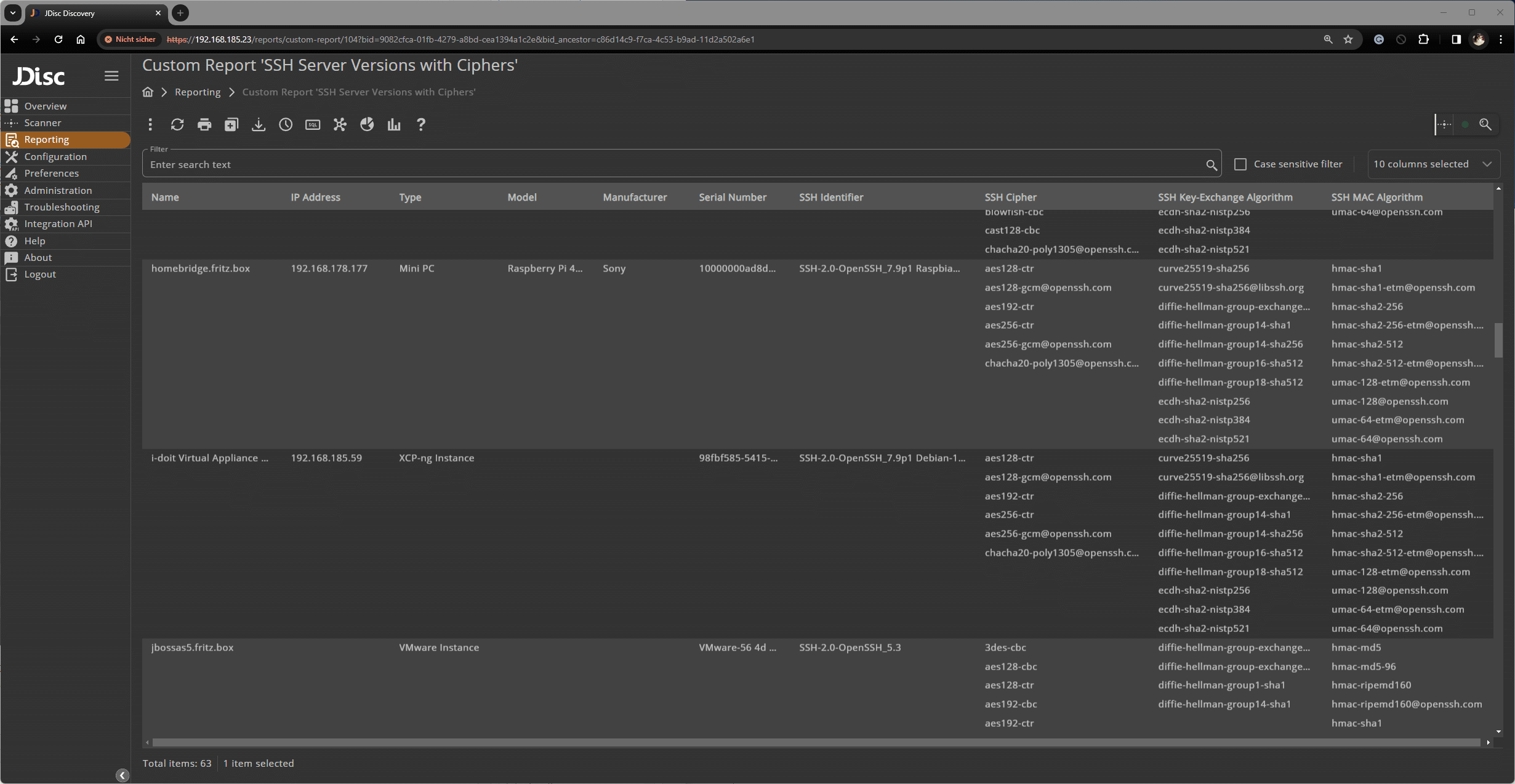 SshIdentifiersWithCiphers - JDisc Network Discovery SshIdentifiersWithCiphers