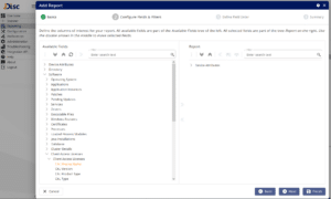 Screenshot-CustomReport - JDisc Network Discovery Custom Report Adding Client Access License Categories / Columns