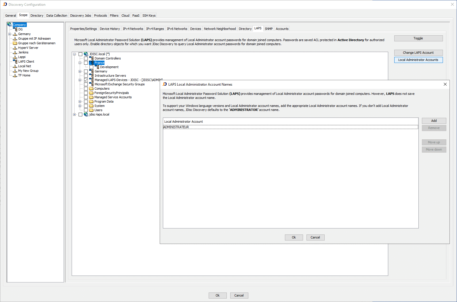 Configure the local administrator account to be used with LAPS.