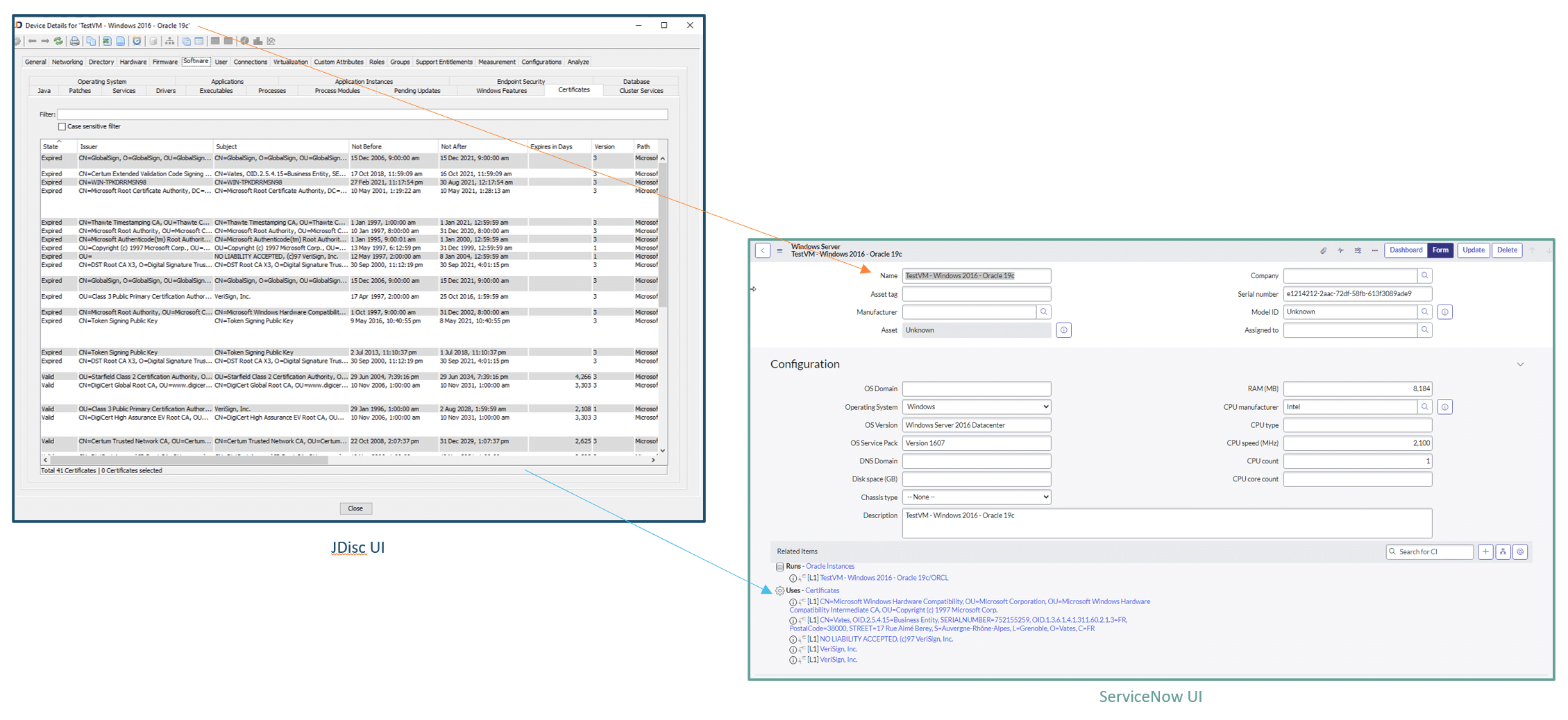 CertificateImport - JDisc Network Discovery CertificateImport JDisc Discovery for ServiceNow: Getting the list of installed certificates and check their expiration date is crucial for IT operations. Therefore, we import the certificate information into ServiceNow.