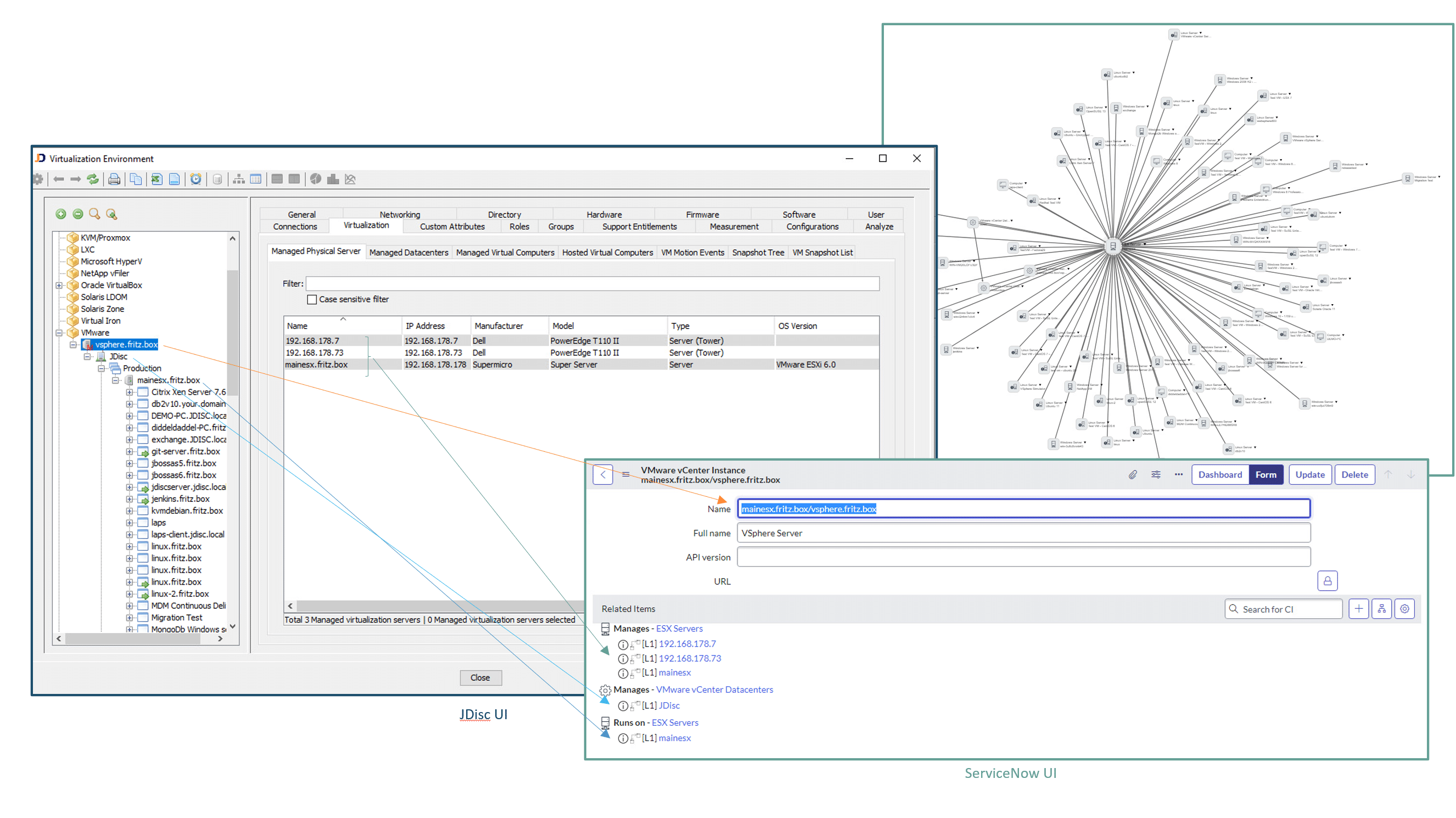 VirtualizationRelationshipsInServiceNow - JDisc Network Discovery VirtualizationRelationshipsInServiceNow JDisc Discovery for ServiceNow: Getting virtualization information and relationships into servicenow is crucial to understand what services are running on what resources.