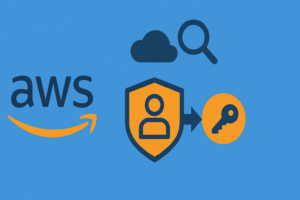 ChatGPT Image Aug 8 2025 03_21_54 PM Illustration of AWS IAM Role Discovery showing cloud, user, key, and magnifying glass icons